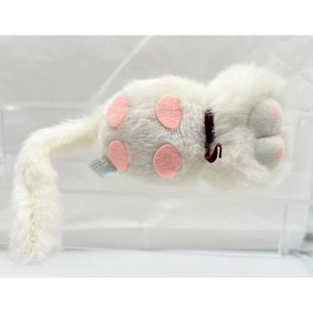 Wallace Berrie Bon Bon Plush Flat White Cat Pink Cheeks 6” Vintage 1980 #150